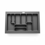 Range-couverts Steely anthracite pour tiroir 80 cm