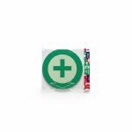 Autocollant de signalisation Premiers Soins rond vert
