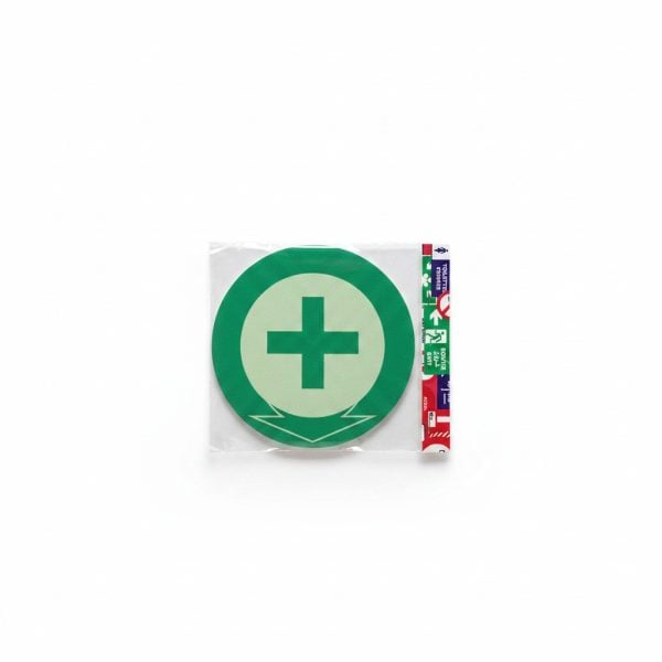 Autocollant de signalisation Premiers Soins rond vert