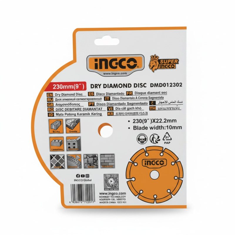 Disque Diamant Sec 230mm Universel INGCO DMD012302
