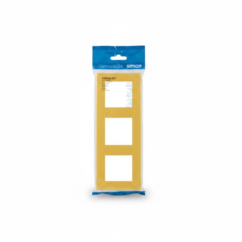 Plaque Triple Simon 24 Jaune Moutarde pour Appareillage