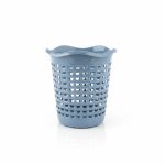 Poubelle de Salle de Bain Design Ajouré Bleu-Gris