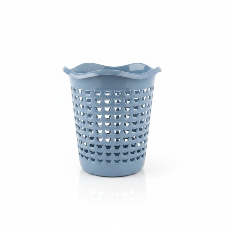 Poubelle de Salle de Bain Design Ajouré BleuGris
