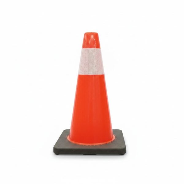 Cône de Signalisation 45 cm avec Base Noire Lestée