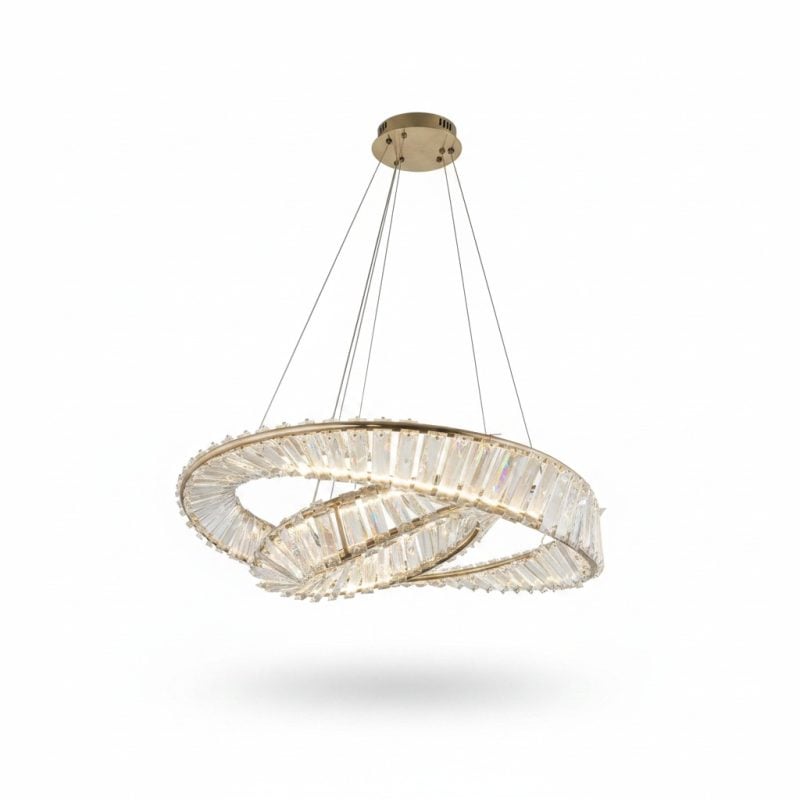 9566391 Suspension Lustre LED Crystal Or ELEGANCE 64W 3000K