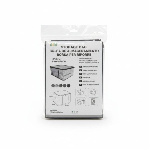 Sac de rangement en tissu 45x45x20 cm gris