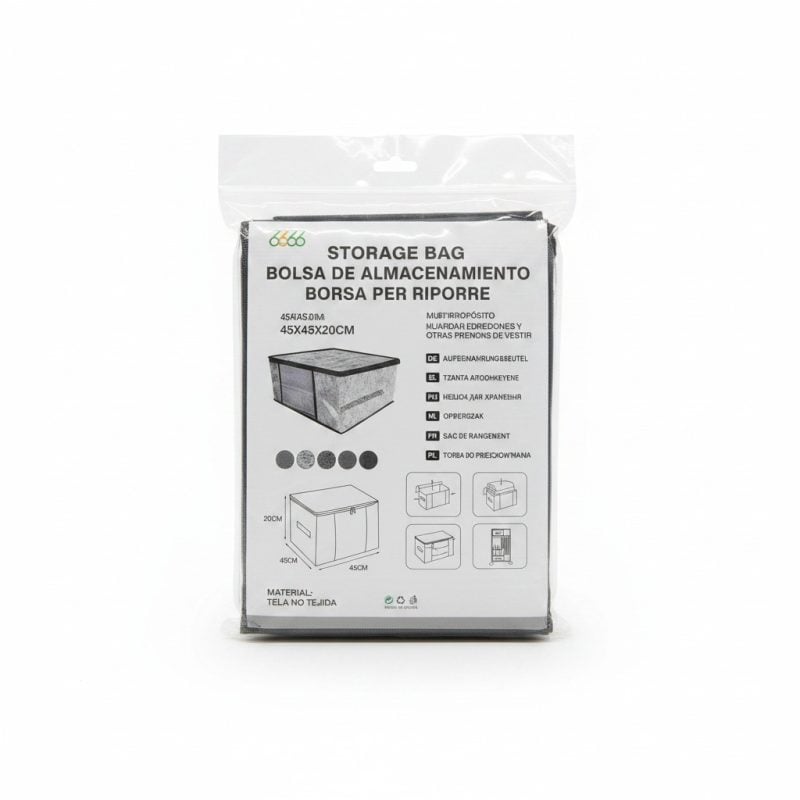 Sac de rangement en tissu 45x45x20 cm gris