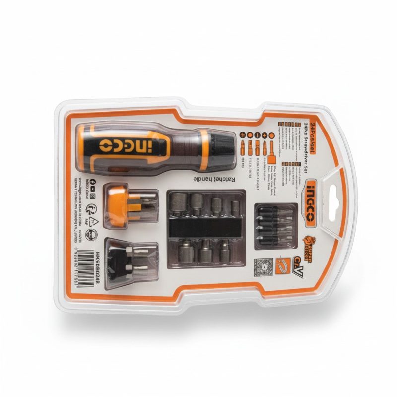 Coffret Tournevis à Cliquet 24 Pièces INGCO HKSDB0248