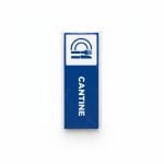 Plaque de Signalisation Cantine Pictogramme Bleu et Blanc