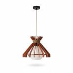Suspension Starlis en bois et verre Ø36 cm culot E27