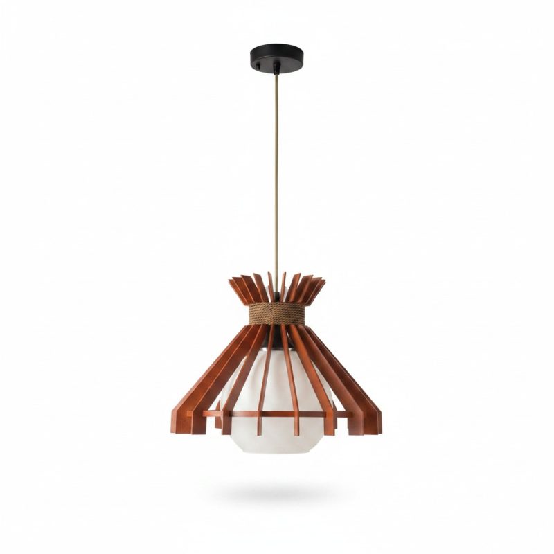 Suspension Starlis en bois et verre Ø36 cm culot E27
