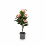 Plante Artificielle Magnolia à Fleurs Roses en Pot