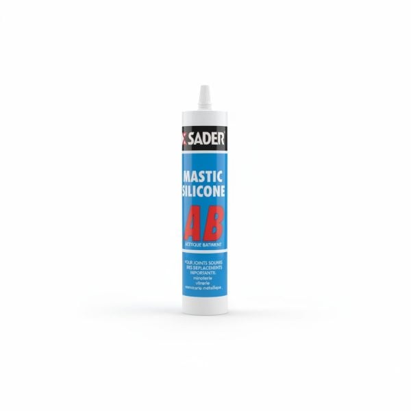 Mastic Silicone Acétique Sader AB Blanc 310ml
