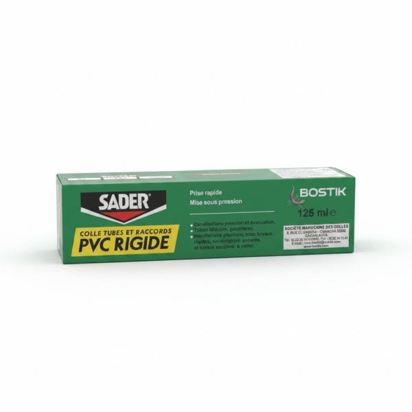 Colle PVC Rigide SADER 125 ml - Prise Rapide pour Pression