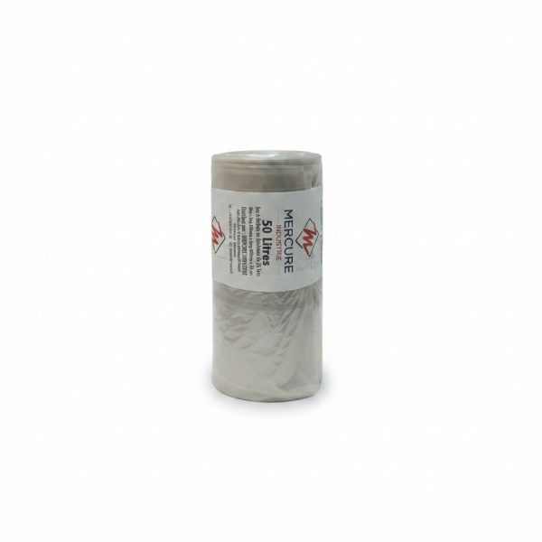 Sac Poubelle Transparent 50L en Rouleau de 25 Mercure Industrie