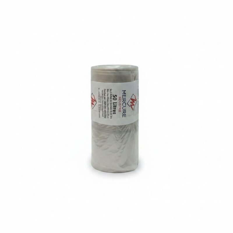 8512761 Sac Poubelle Transparent 50L en Rouleau de 25 Mercure Industrie