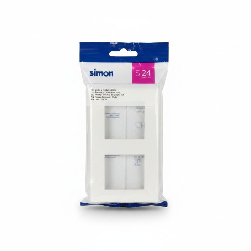 Plaque double S24 Harmonie blanche Simon