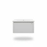 Meuble Salle de Bain PVC 80cm Blanc avec Vasque Royo