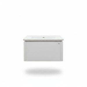 Meuble Salle de Bain PVC 80cm Blanc avec Vasque Royo