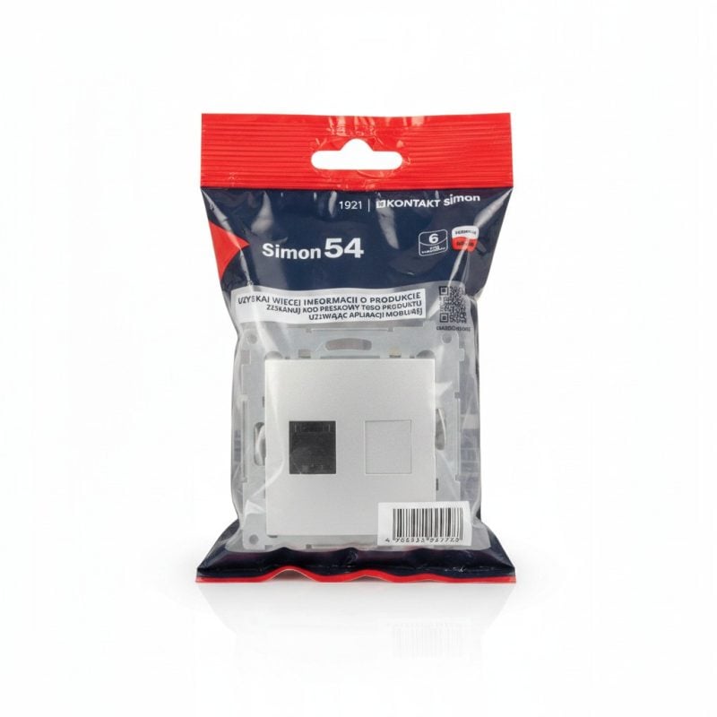 9040411 Prise RJ45 Cat.6 UTP Simon 54 avec support métallique