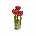 Plante Artificielle Tulipes Rouges en Pot Vert Original