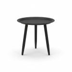 Table ronde d'appoint en métal noir avec plateau à rebord