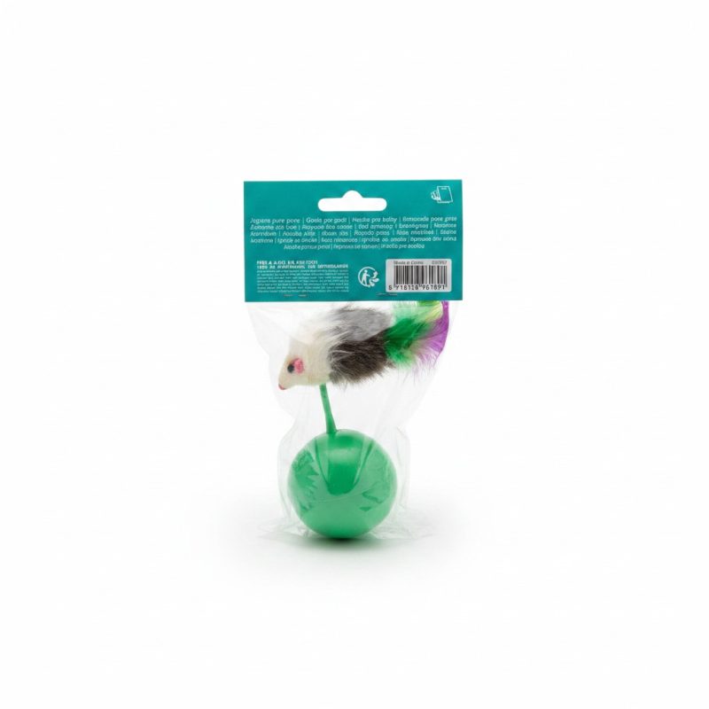 Jouet pour chat balle et souris à plumes CATS Collection Ø7 cm