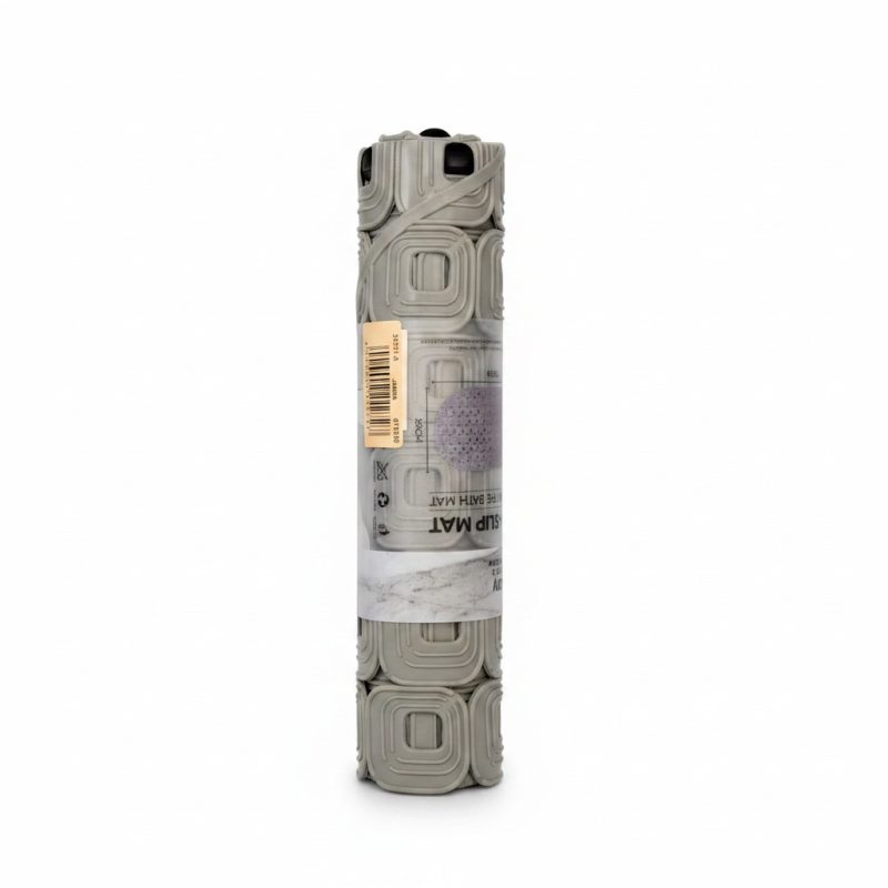 Tapis de douche antidérapant PVC gris 70x39 cm