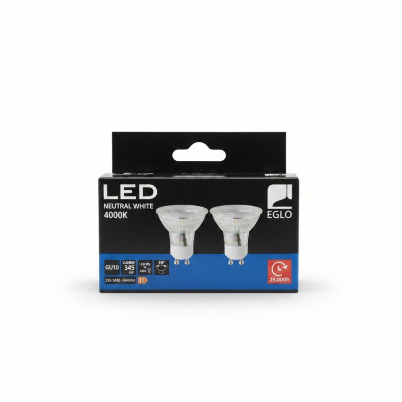 Lot de 2 Ampoules LED GU10 3W 4000K 345lm EGLO