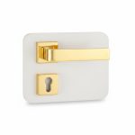 Poignée de Porte Nobel Bartin Doré Brillant sur Rosace