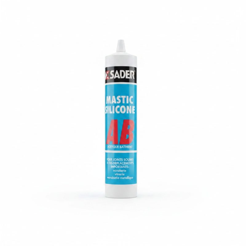 8492671 Mastic Silicone Sader AB Gris 310ml pour joints de bâtiment
