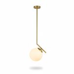 Suspension LIDO alu doré et globe verre D20cm E27