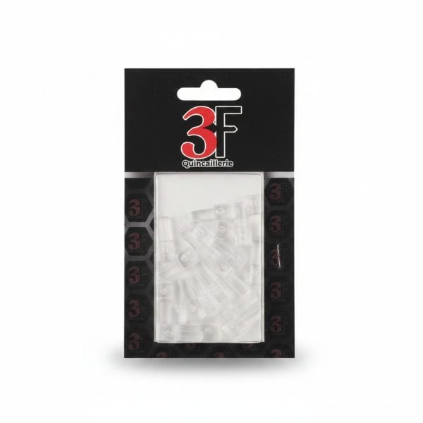 Support étagère pin rond plastique transparent 20 pcs 3F