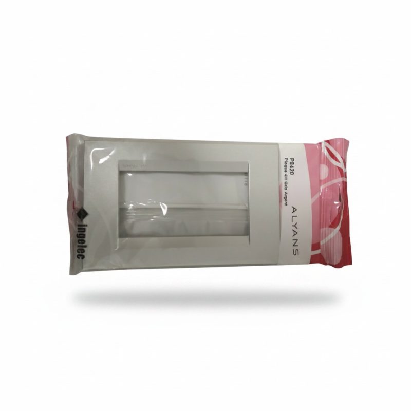 Plaque 4M Gris Argent Alyans Karla par Ingelec  P8420
