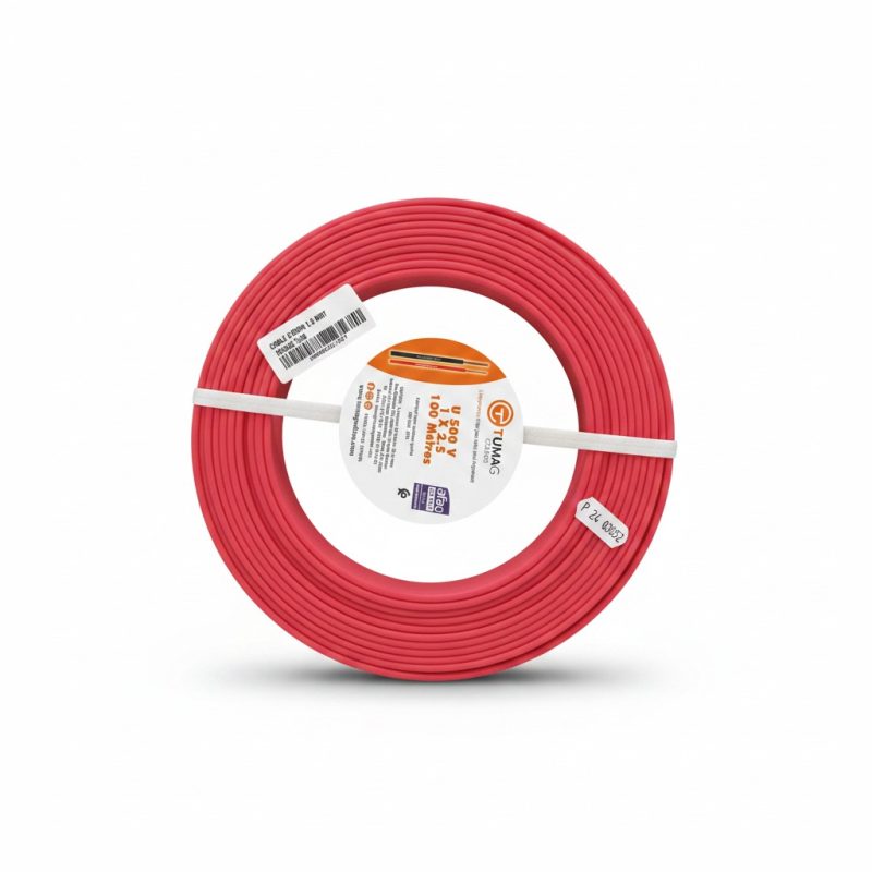 Câble Électrique U 500V 2.5mm² Rouge 100m TUMAG