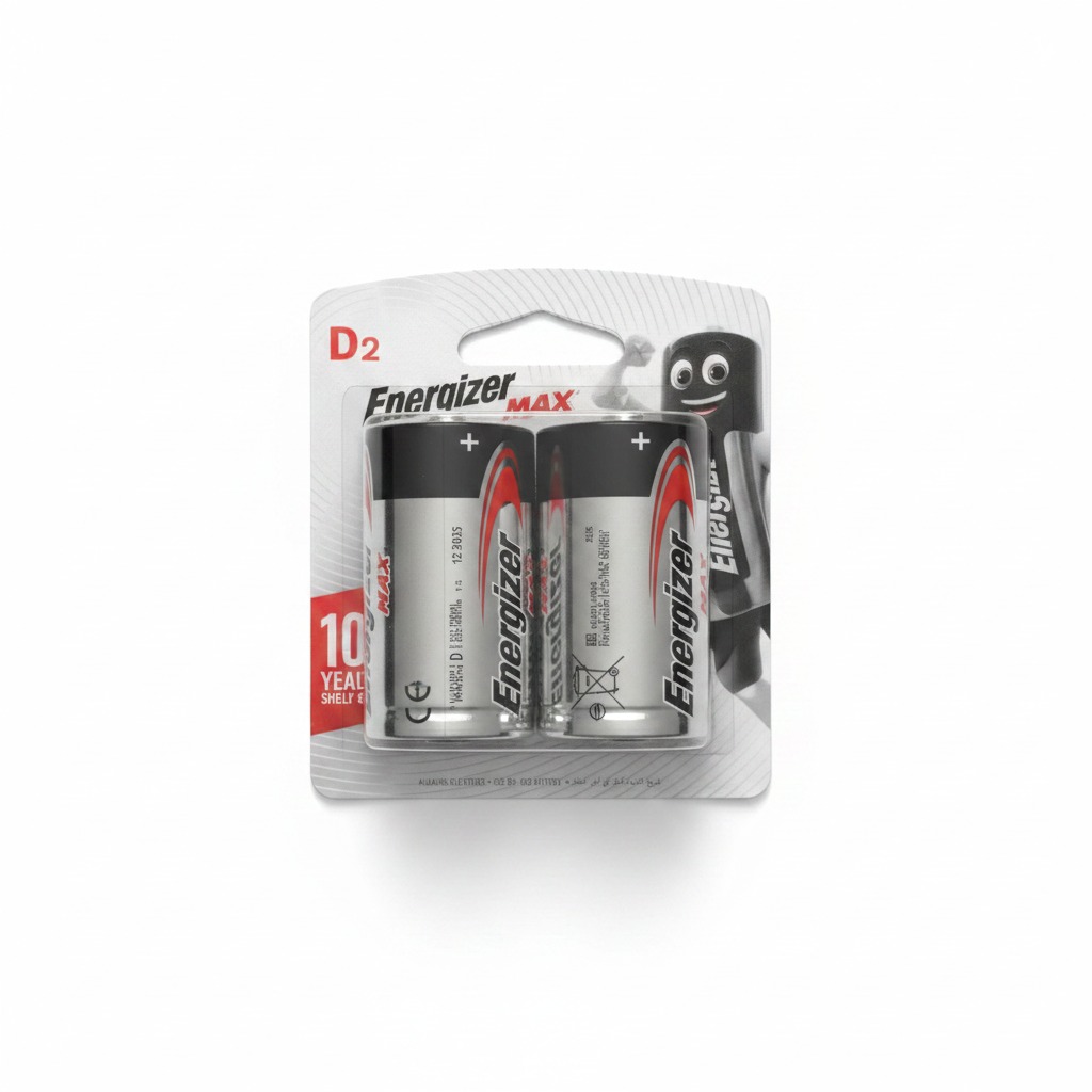 Piles Alcalines D2 Energizer MAX (Lot de 2)