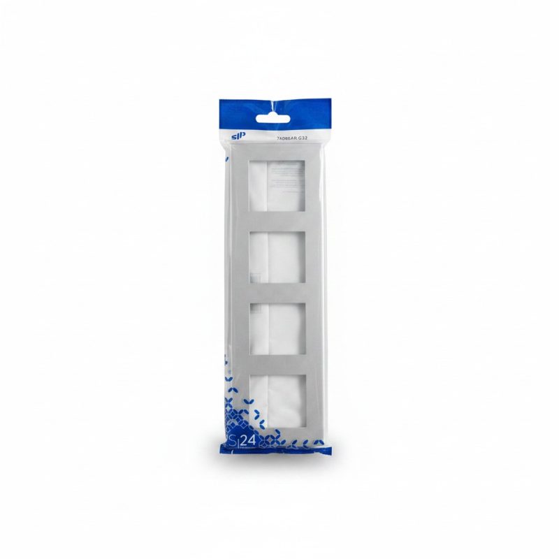 Plaque quadruple S24 Harmonie finition aluminium