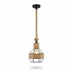Suspension Romy D150 Corde et Métal Noir E27