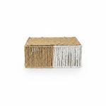 Panier en corde de paille bicolore 30x19x13cm