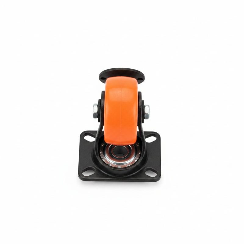9338351 Roue pivotante orange D50 mm avec frein pour meuble