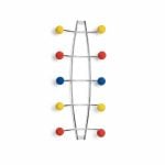 Patère murale design 10 crochets boules multicolores