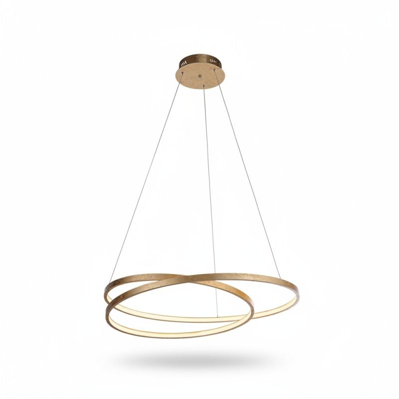 Suspension LED Romane 32W design entrelacé finition or
