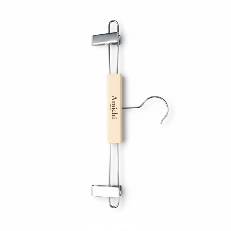 Cintre à pinces réglables Amichi en bois et métal