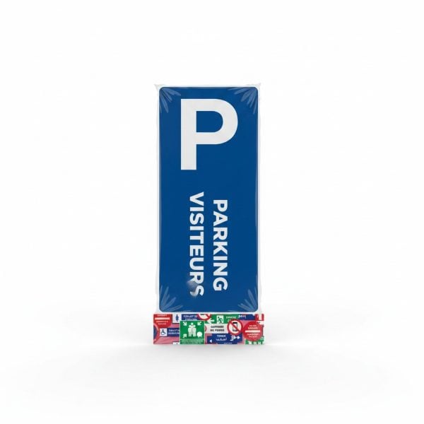 Panneau de Signalisation Parking Visiteurs - Bleu et Blanc