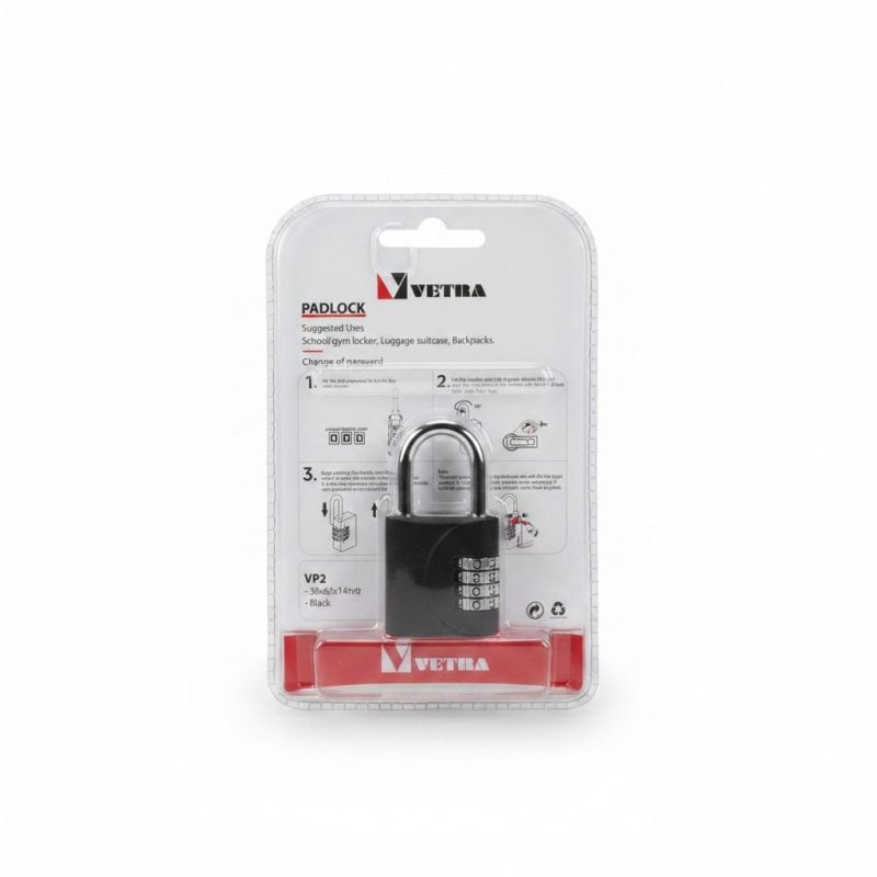 Cadenas à code 3 chiffres VETRA VP2 30x62x14mm