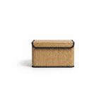 Panier de rangement en bambou avec couvercle 33x23x20 cm