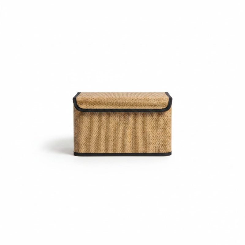 Panier de rangement en bambou avec couvercle 33x23x20 cm