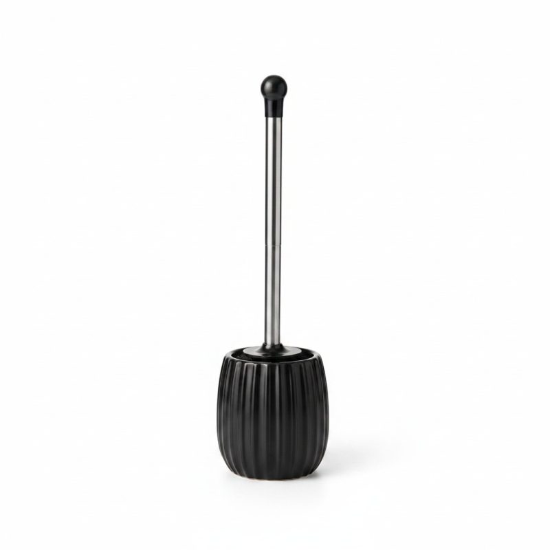 Brosse Toilette en Céramique Noire et Inox