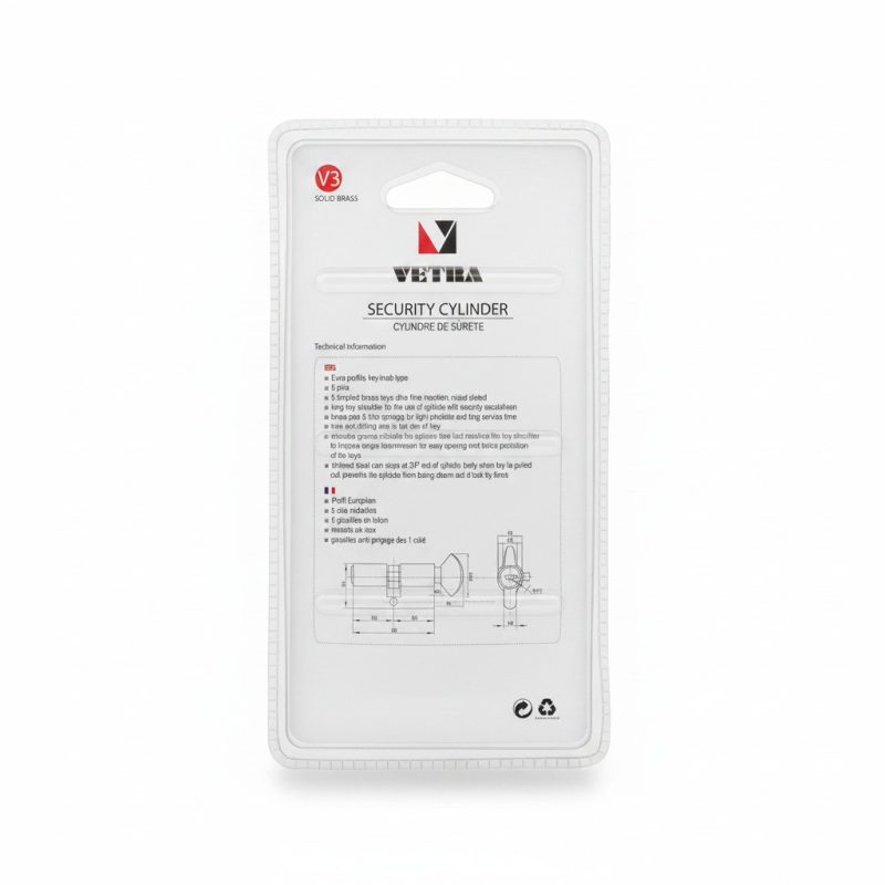 Cylindre à bouton VETRA V3 30x30mm avec 5 clés à points