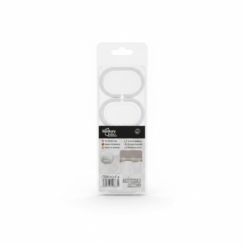 Anneaux de rideau de douche PS, lot de 12 (F4)